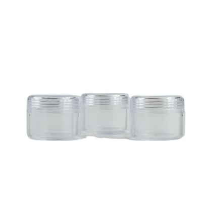 China Transparent Plastic Cosmetic Round Mini Clear Jar with 20ml Capacity and PS Collar for sale