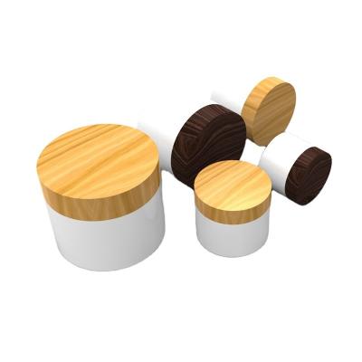 China Industrial Cosmetic 10g 20g 30g 50g 100g 150g 200g 250g PP Cream Jar with Bamboo Lids for sale