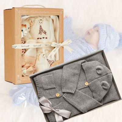 China clear Window Custom Luxury Gift Boxes for Baby Blanket Bibs Kids for sale