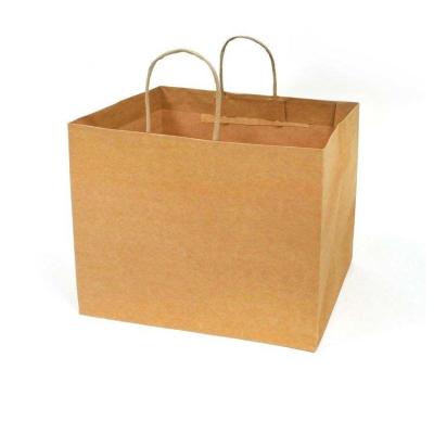 China Recyclebare Kraftpapier-Tasche Kraftpapier essen Taschen mit verdrehten Griffen zu Mittag zu verkaufen