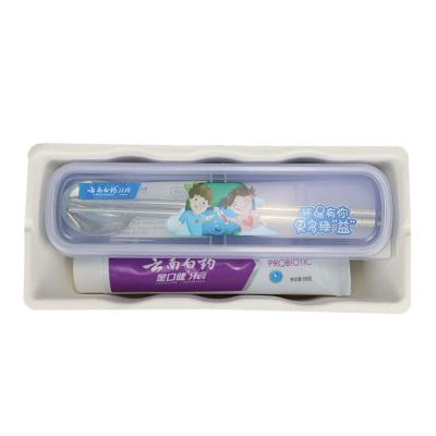 중국 Sugarcane Bagasse / Paper Molded Pulp Tray Box Biodegradable Toothpaste Toothbrush Insert 판매용