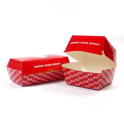 Κίνα Disposable Kraft Paper Fast Food Burger Packaging Box With Varnishing Printing προς πώληση