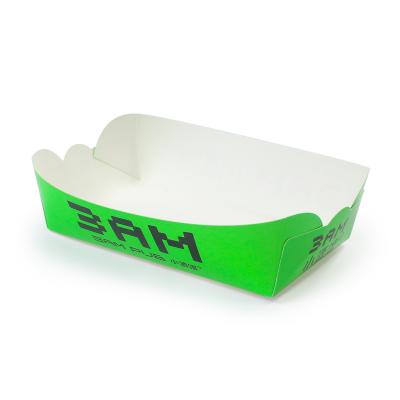 Κίνα Green Disposable Kraft Paper Boat for Snacks Corrugated Food Tray Packaging προς πώληση