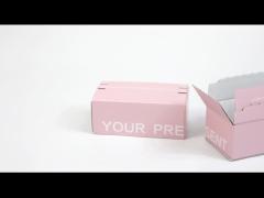 Pink Storage Box Foldable Packaging Corrugated Carton Custom Closing Self Stick Zipper Mailer Box