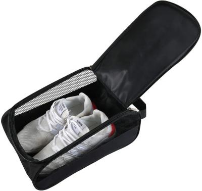 China Lightweight Waterproof Golf Shoe Bag Zippered Golf Shoe Carry Bag Ventilation Sports Shoe Carrier Bags for sale