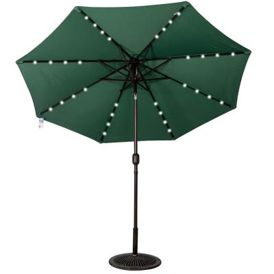 China Durable Outdoor 9ft Solar Power Patio Umbrella With Led Lights for sale