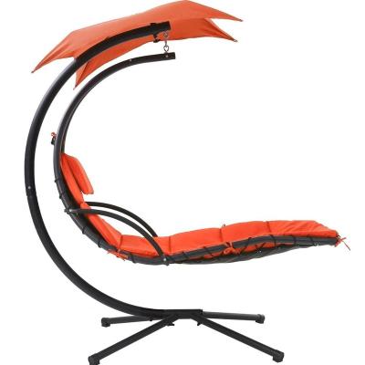 China Hot Selling Durable Hanging Chaise Lounger Patio Swing Hammock Outdoor Hanging Chair With Canopy for sale