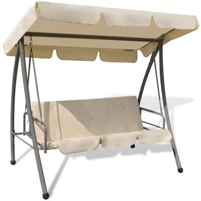 China Modern Outdoor 3 Seat Swing Chair / Bed With Canopy White Sand Garden Swing for sale