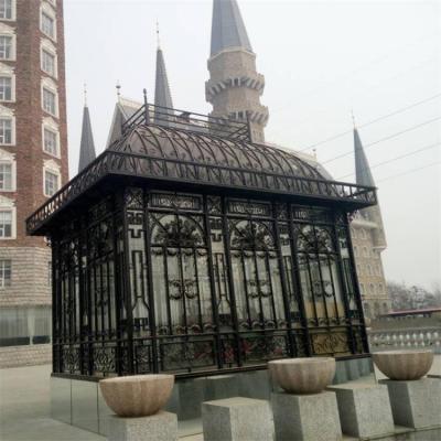 China Home decoration; Garden Decoration Wrought Iron Metal Gazebo Outdoor Antique Sunroom for sale