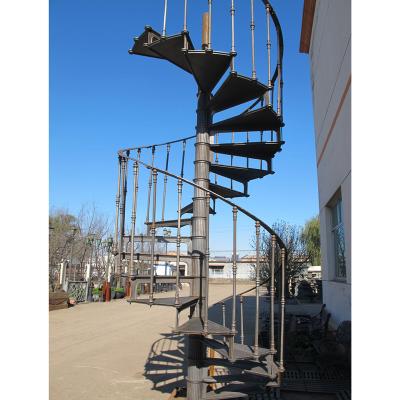 China Mid Century Used Indoor/Outdoor Antique Wrought Iron Spiral Staircase for sale