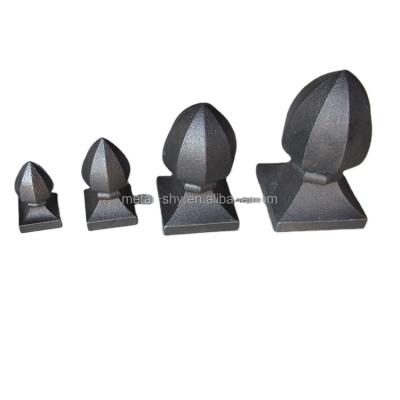 China Low Price Barrier Accessories Spindle Ball Pyramid Shape Special Easily Assembled Post Covers Metal Cast Steel Aluminum Post Top Material for sale