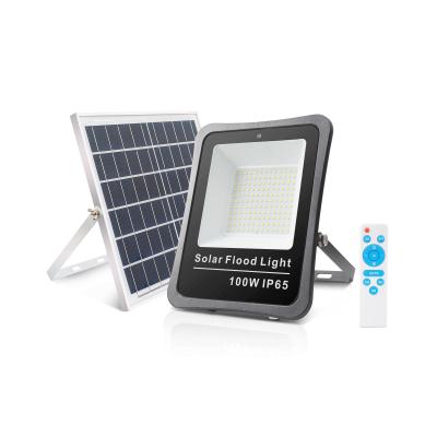 China Warehouse 200w 100w High Power Energy Saving Outdoor Solar Flood Lights for sale