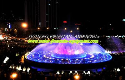 China Musical Outdoor Big Water Fountain Equipment , Interactive Dancing Water Fountain for sale