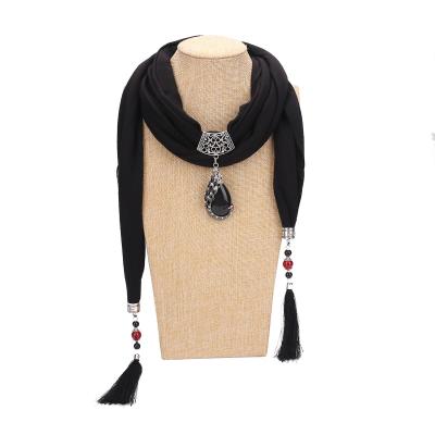 China New Fashionable Accessories Jewelry Decorative Scarf With Murano Glass Pendant for sale