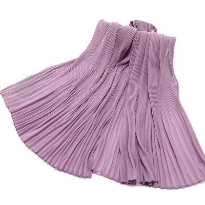 China Hot Selling Pleat Chiffon Shiffon Hijab With Ruffles Premium Chiffon Hijab Scarf for sale