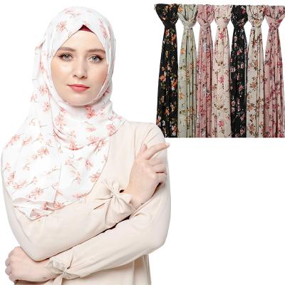 China Wholesale Chiffon Floral Hijab Print Malaysia Headscarf Shawl for sale