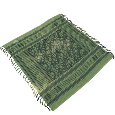 China Plain Dyed Shemagh Tactical Scarf Hijab Square Military Outdoor 100% Cotton Desert Scarf for sale