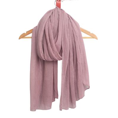 China New Fashion Cotton Hijab Women Solid Color Single Fold Cotton Scarf Shawl for sale