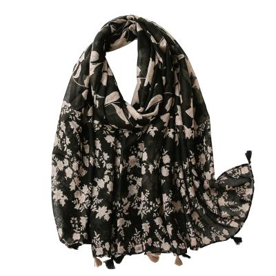 China Polyester hijab fancy canvas scarf for women spring summer printed hijab shawl for sale