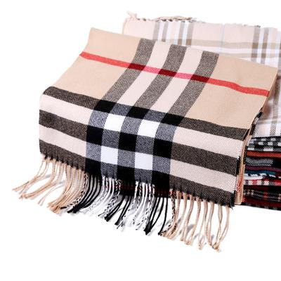 China Fashionable winter cashmere plaid cheap scarf knitted infinity scarves for sale