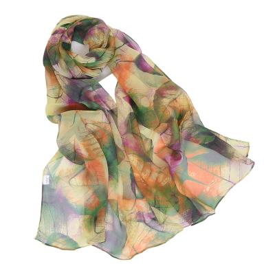 China High End Printed Silk Georgette Women Chiffon Scarf Shawls for sale