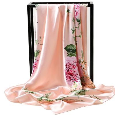 China Luxury Custom Silk Printing Vintage Silk Brand Head Scarf 90*90cm Scarf for sale