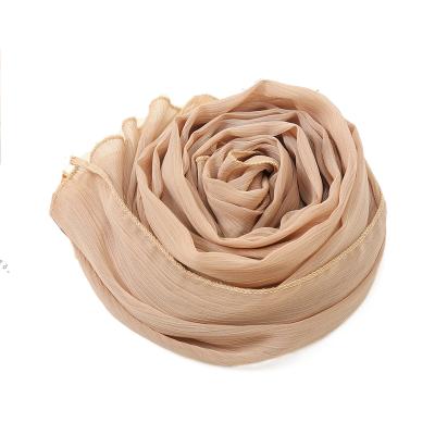 China Fashionable Wholesale Shiny Chiffon Crepe Scarf Hijab For Women for sale