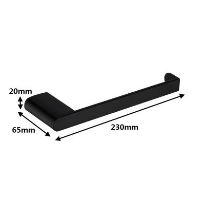 China Fashion Matte Black Bathroom Accessories Stainless Steel 304 Hotel Towel Rack Towel Holder Solid Paper Holder for sale