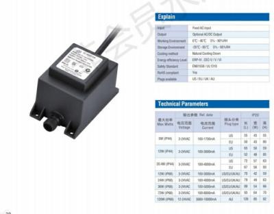 China Linearity 120vac Linear Waterproof Transformer 12w for sale