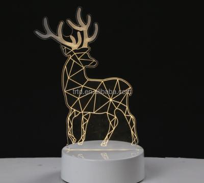 China ABS+acrylic Outdoor Christmas Decoration Led Light Holiday 3d Christmas Rotated Deer Head Pattern Large Christmas Motion Reindeer Lights for sale