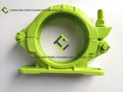 China Zoomlion Concrete Pump Truck Accessories Pipe Clamp 125B VI With Seat Two Holes / Green for sale