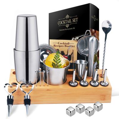 China 2023 Stainless Steel Bar Tool Kit 304 New Product Price Eco-Friendly Viable Steel Food Grade Bartender Kit Cheap Price for sale