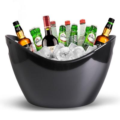 China Viable Custom Wine Champagne Bucket 12L Transparent Logo Beer Soda Ice Bucket for sale