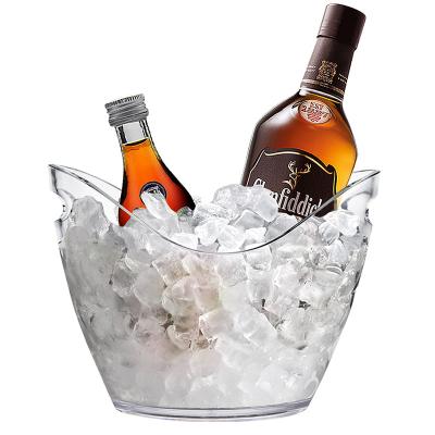 China Viable Wholesale Customized Multiple Colors 4L Cooler Customized Acrylic Beer Plastic Ice Bucket for sale