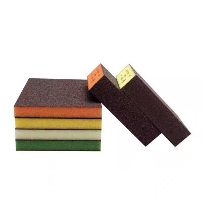 China Grinding/polishing/rust removal/cleaning Wet Dry Flexible Angled Hand Sander Polishing SIA Sanding Sponge Block  Aluminum Oxide Double-sided Sponge for sale