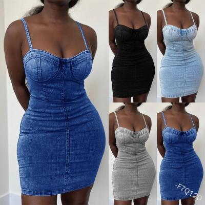 China Anti-Static Women's Sexy Blue Dresses 2022 Plus Size Dress Outfits Sexy Bodycon Dress Sexy Clothing Club Night Wear for sale