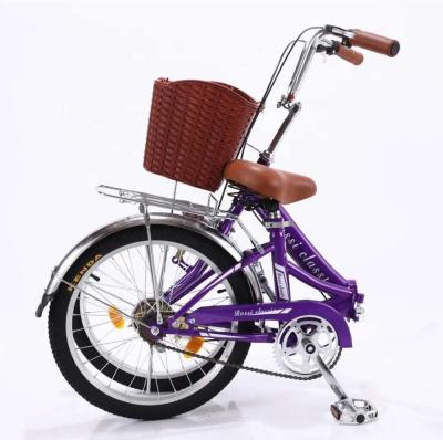 China Ride 24 inch folding bike women bicycle cheap price for urben bicycle with basket for sale