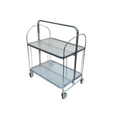 China Foldable Salon Trolley Nordic Simplicity Double Layers Hand Food Trolley Metal Beauty Manicure Trolley for sale