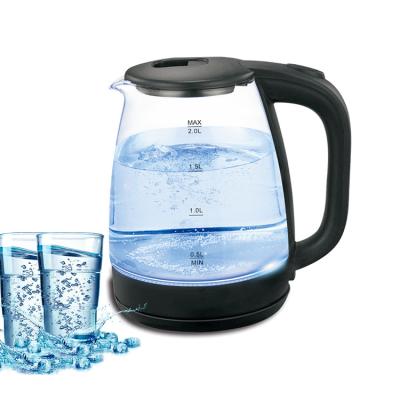 China 2021 Hot Selling Marado 360 Degree Rotation Base High Borosilicate Glass With 1.8L Egypt Blue Led Light GLASS KETTLE for sale