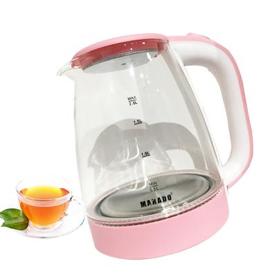 China 360 Degree Rotation Base 360 ​​Degree Base Electric Kettle SS201 Water Kettle Rotation Glass Pot In Hotel for sale