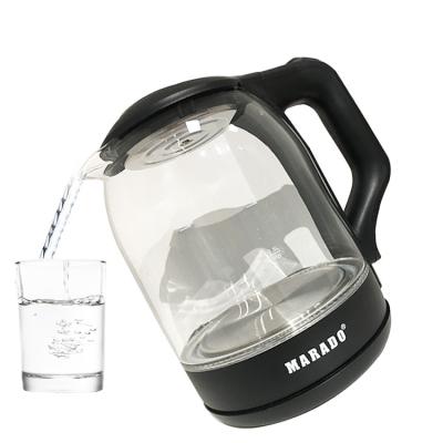 China 360 Degree 1.8L Portable Low Rotation 1500w Electric Led Digital Electric Glass Kettle MA-0609 MARADO for sale