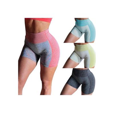 China Breathable Yoga Pants Workout Fitness Seamless High Waisted Yoga Pants Sports Tight Shorts for sale