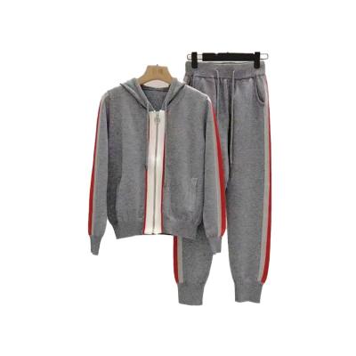 China High Quality Anti-wrinkle Chinese Factory Women Cashmere Sweater and Jogger Set Sweater and Sweatpants Set for Women for sale