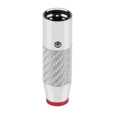 China Factory Supply Hot Price Silver Rhodium-Plated Silver Carbon Fiber Xlr Socket Xlr Plug for sale