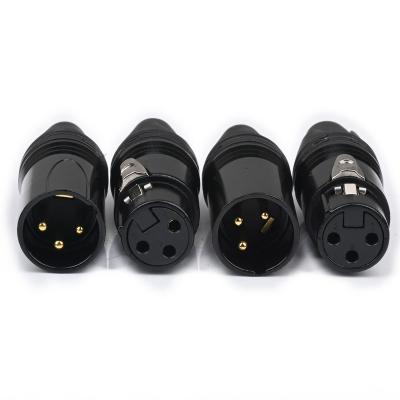 China Gold Plated ATAUDIO Xlr HiFi Plugs Wholesale 3 Pin Xlr Speaker Male Female Connector Diy High Fidelity Video Audio for sale