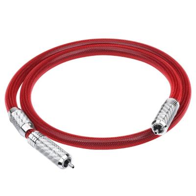 China 2022 new technology 6n new tech new items 6n professional pure silver hi-fidelity red spider coaxialcable HIFI coaxcable for sale