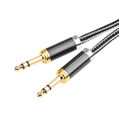 China High Fidelity ATAUDIO OCC Car Silver 6.5 Male to Male TRS Electronic Organ Cable 6.5mm Mixer Audio Stereo Power Amplifier Cable for sale