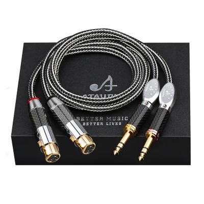 China HIGH FIDELITY Dual 6.5mm DVD Player to 2XLR OCC 6.5TRS Silver Plated to XLR Mixer Power Amplifier Audio Cable for sale