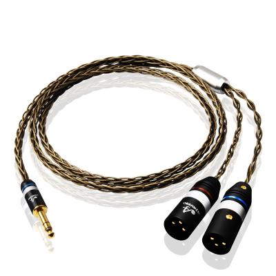 China Car HI-FI silver 6.5mm to 2 hi-fi XLR cable high quality 6.5mm to dual xlr audio cable for sale