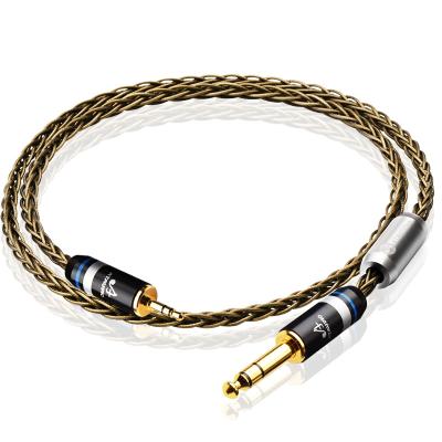 China Car ATAUDIO High Fidelity 3.5mm to 6.5 High End Silver Stereo 3.5 Aux Cable. to 6.5 audio cable for sale